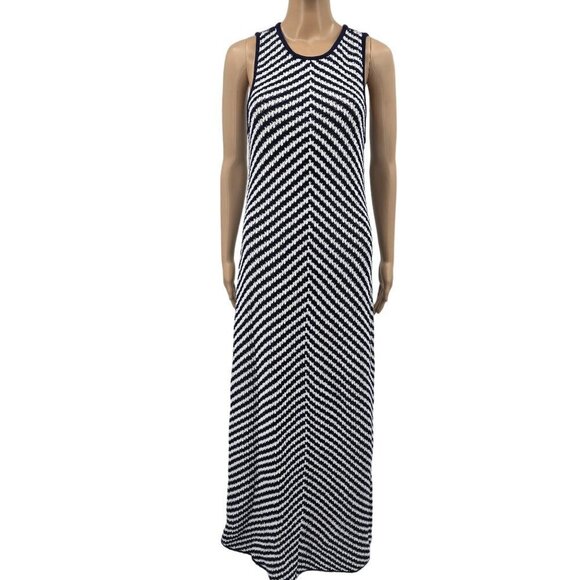 House of Harlow 1960 Navy/White Sleevless Maxi Dress, Women's Large - Picture 13 of 13